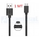 Cable Micro USB Negro 1 mt.