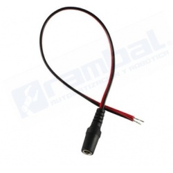 Conector DC Plug Pigtail Hembra, para 12VDC, cables de cobre completo