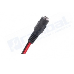 Conector DC Plug Pigtail Hembra, para 12VDC, cables de cobre completo