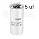 Condensador de arranque CBB65 5uf 450V AC, partida Motores