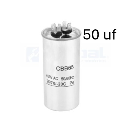Condensador de arranque CBB65 50uf 450V AC, partida Motores