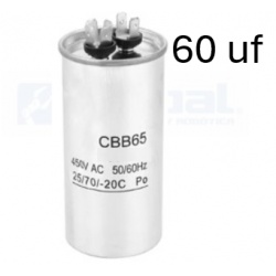 Condensador de arranque CBB65 60uf 450V AC, partida Motores