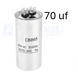 Condensador de arranque CBB65 70uf 450V AC, partida Motores
