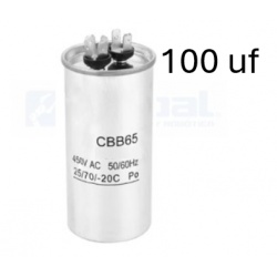 Condensador de arranque CBB65 100uf 450V AC, partida Motores
