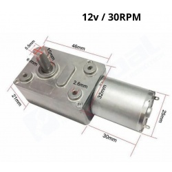 Motorreductor Worm Engranaje Metal 30 RPM