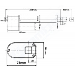 Actuador lineal con potenciometro 700N/IP66 12V