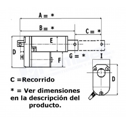 Actuador 8" Lineal 24V 08P 80Kg IP68