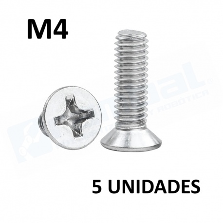 Tornillo Cruz Cabeza Avellanada M4 L25mm