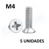 Tornillo Cruz Cabeza Avellanada M4 L25mm