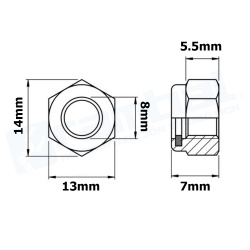 Tuerca autoblocante M8  (Pack 10 un.)