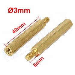 Separador hexagonal M3 40x6mm