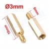 Separador hexagonal M3 10x6mm