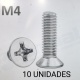 Tornillo Cruz Cabeza Avellanada M4 L12mm