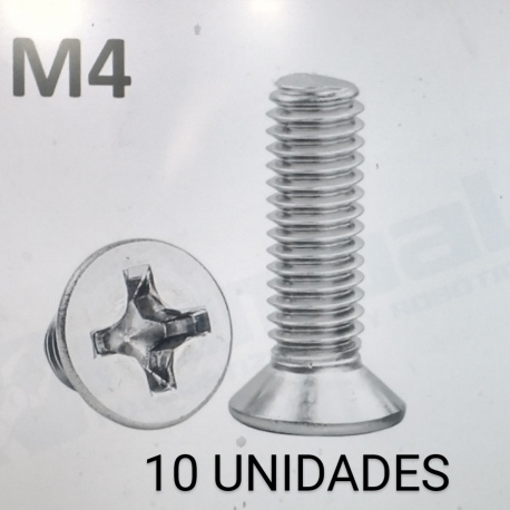 Tornillo Cruz Cabeza Avellanada M4 L12mm