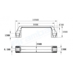 Manilla de aleacion de aluminio 90mm