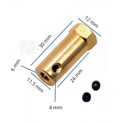 Acoplamiento Acople 30x6mm para Eje 6mm