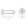 Tornillo Perno Hexagonal M5 L16mm