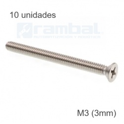 10 unidades tornillo M3 x 45mm cabeza de cruz