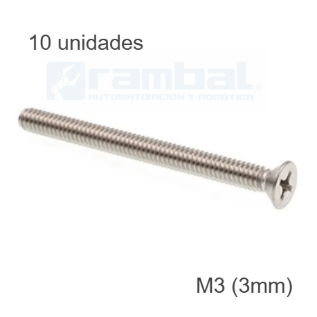 10 unidades tornillo M3 x 45mm cabeza de cruz