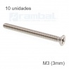 10 unidades tornillo M3 x 45mm cabeza de cruz