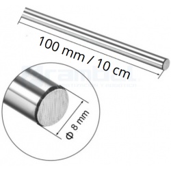 Varilla eje guía de acero de 8mm x 100mm