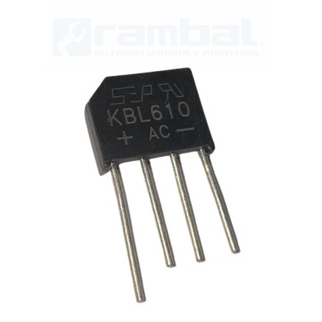 Puente Rectificador KBL610 AC 6A 1000V