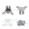 Angulo Conector Triple de Metal para Perfiles 20×20