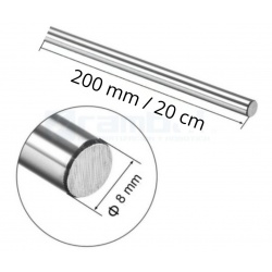 Varilla eje guía de acero de 8mm x 200mm