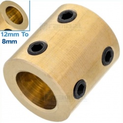 Acople rígido de latón 12mm x 8mm – Conector de Ejes