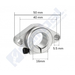 Soporte ovalado Eje Guia 16mm.