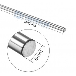 Varilla eje guía de acero al carbono cromada de 6mm x 1000mm
