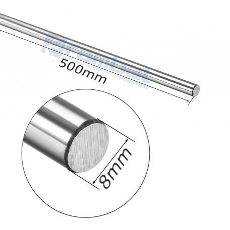 Eje Shaft Lineal Cromado 8mm x 500 mm