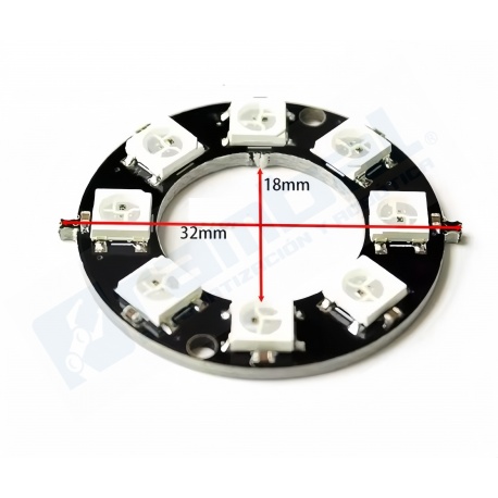 Anillo 8 LEDs RGB WS2812