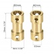 Acople rígido de latón 2mm x 2mm
