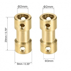 Acople rígido de latón 2mm x 2mm