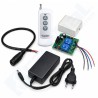 Kit Módulo RF 2 Relés Control Remoto 433MHz + Transformador 12V 5A + Cable conector Jack Hembra DC