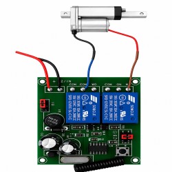 Completo Kit Control Remoto para Motor o Actuador Lineal Módulo RF 2 Relés  + Transformador 12V 5A + Cable Conector Jack