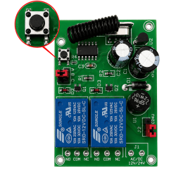 Completo Kit Control Remoto para Motor o Actuador Lineal Módulo RF 2 Relés  + Transformador 12V 5A + Cable Conector Jack