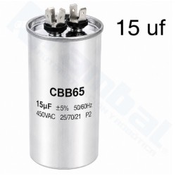 Condensador Arranque CBB65 CBB60 15uf 450V AC, Partida