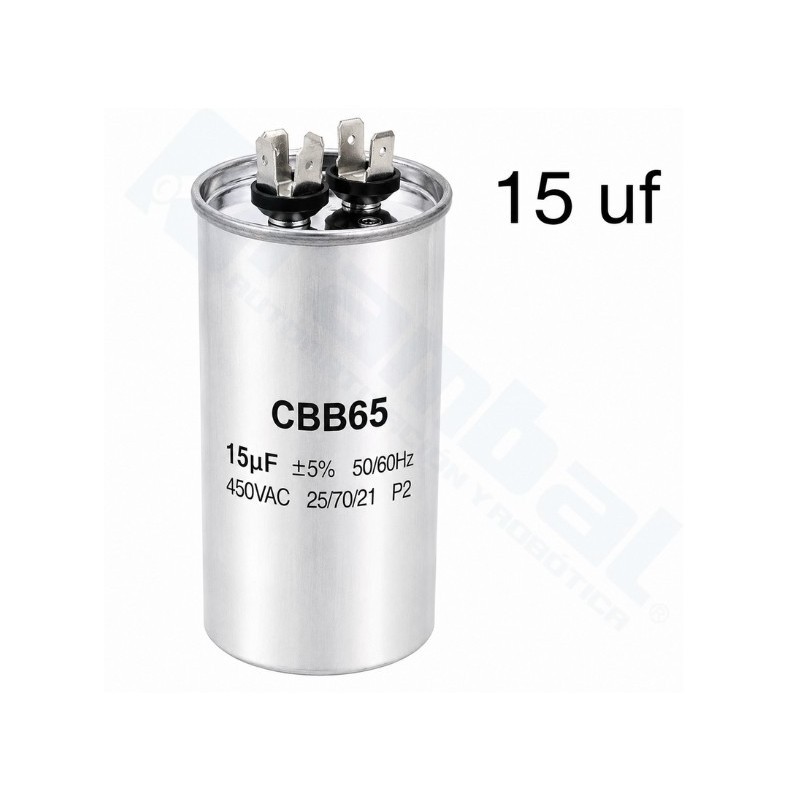 Condensador Arranque CBB65 CBB60 15uf 450V AC, Partida