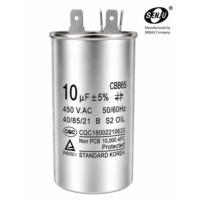 Condensador de arranque CBB65 10uf 450V AC, partida Motores
