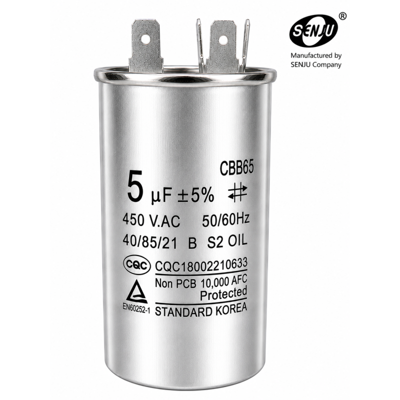 Condensador Arranque 5uF CBB65 450V AC,  Partida Motores