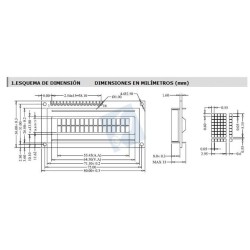 Pantalla LCD 16x2 Amarillo