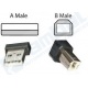 Cable USB A/Macho B/Macho 30 cms