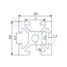 Riel Lineal-Perfil 2020 T-Slot 250MM