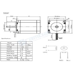 Stepper Motor nema 23  5,5 kg-cm