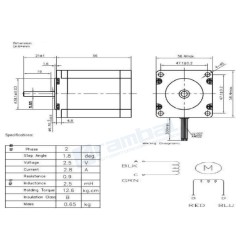 Stepper Motor Nema 23  12,6 kg-cm
