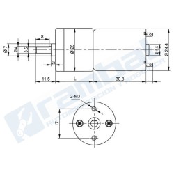 Motor Reductor JGA25-SUPER PLUS 12V 21RPM