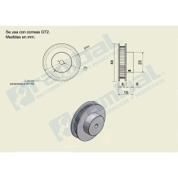 Polea Dentada GT2 60 Dientes