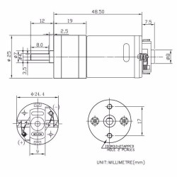 kit motor reductor con encoder 100rpm con soporte